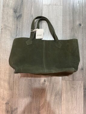 Free People Olive Suede Tote Bag
